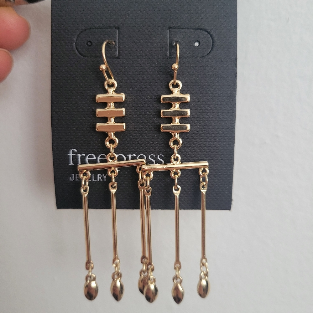 Free Press Gold Dangle Earrings